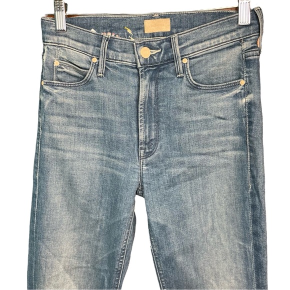 Mother Mid Rise Dazzler Ankle Jeans Wet My Plants Women's Size 24 Embroidered - Picture 2 of 7